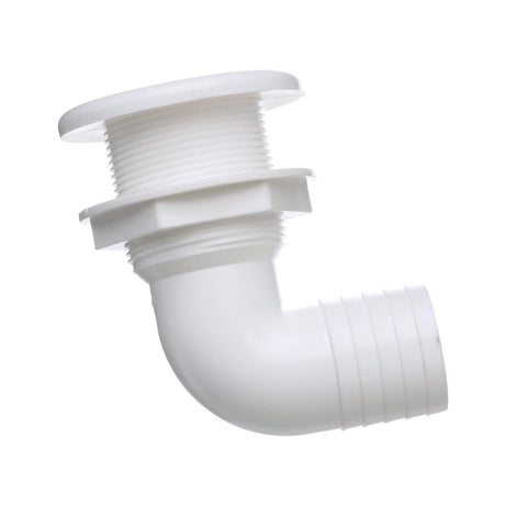 Seachoice 90-Degree Thru-Hull Connector, Fits 1-1/2 in. ID Hose, 1-3/8 in. Max Hull