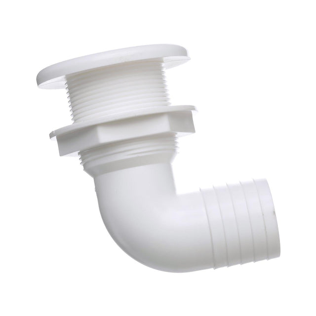 Seachoice 90-Degree Thru-Hull Connector, Fits 1-1/2 in. ID Hose, 1-3/8 in. Max Hull