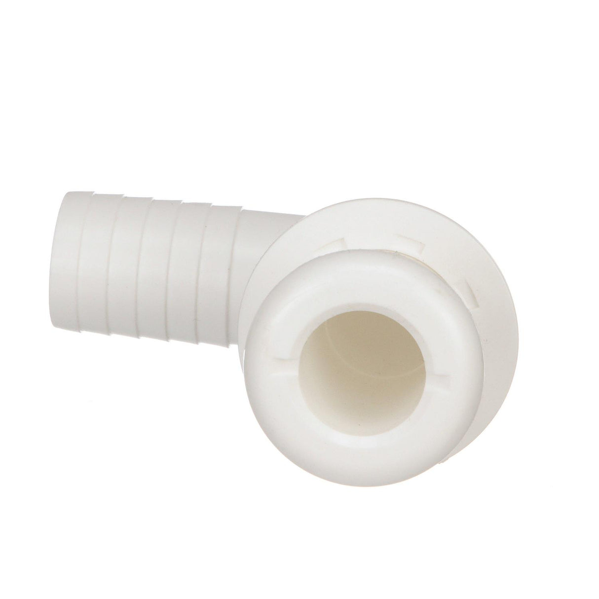 Seachoice 90-Degree Thru-Hull Connector, Fits 1-1/8 In. ID Hose, 1-1/8 In. Max Hull