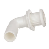 Seachoice 90-Degree Thru-Hull Connector, Fits 1-1/8 In. ID Hose, 1-1/8 In. Max Hull