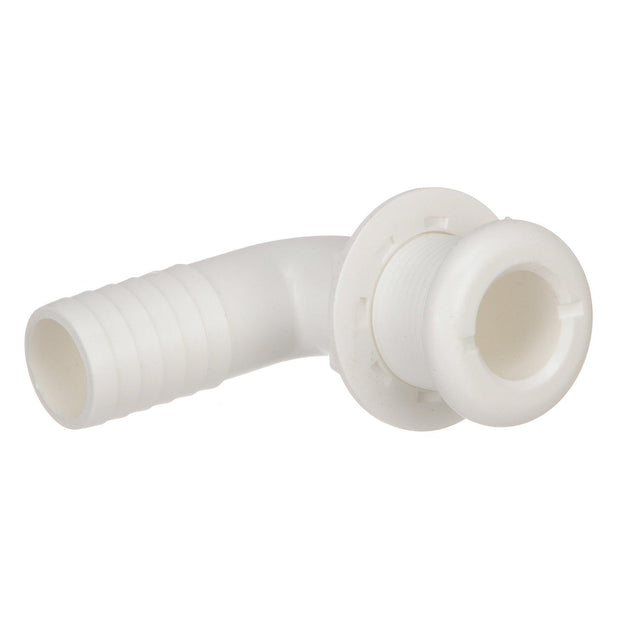 Seachoice 90-Degree Thru-Hull Connector, Fits 1-1/8 In. ID Hose, 1-1/8 In. Max Hull