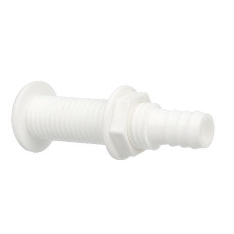 Seachoice Polypropylene Extra Long Thru-Hull Connector for 3/4 in. ID Hose, White Finish