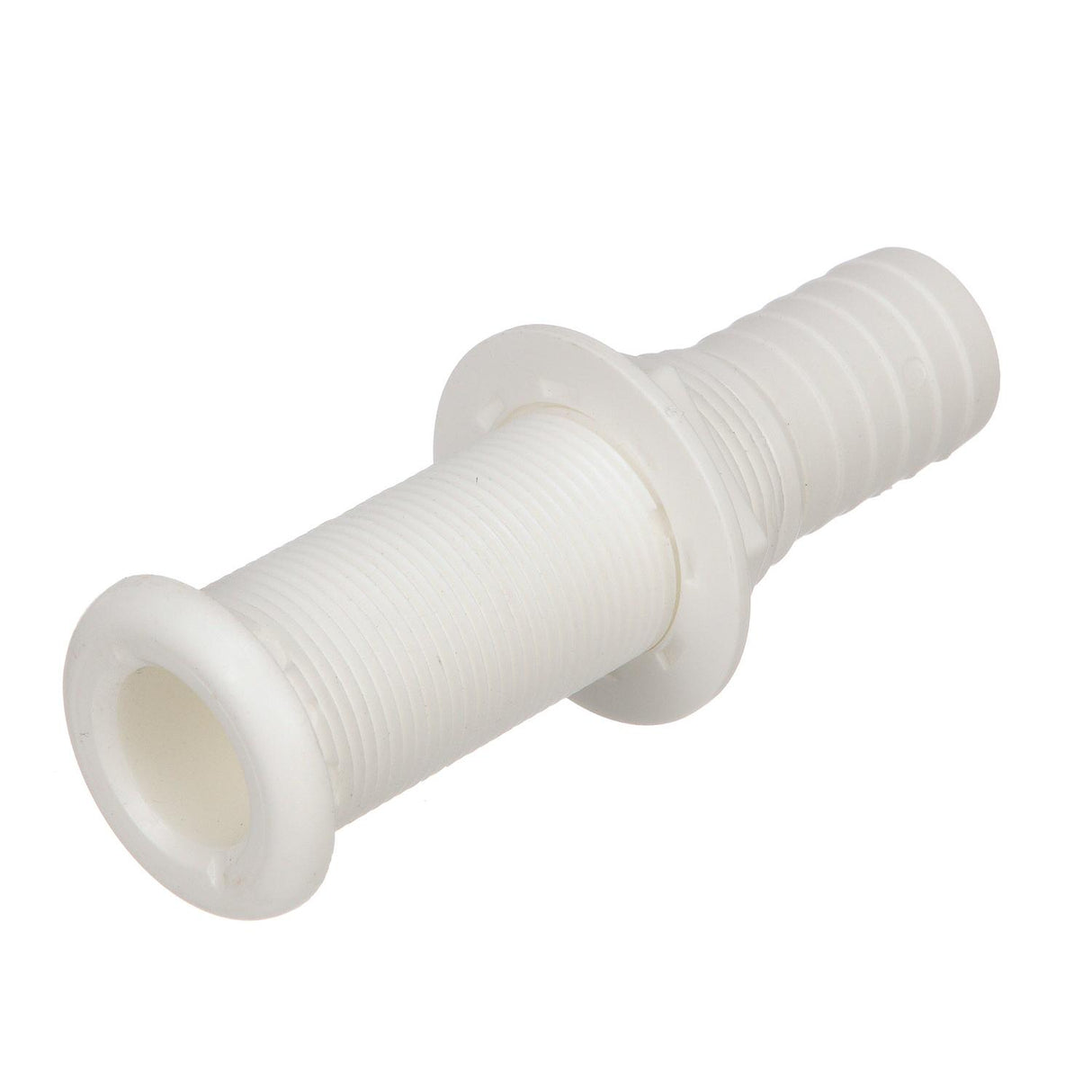 Seachoice Extra Long Thru-Hull Fitting w/ Broad Flange For 1-1/8 In. ID Hose, 3 In. Long Thread