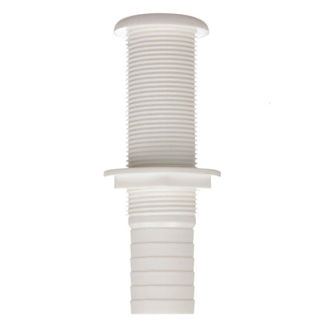 Seachoice Extra Long Thru-Hull Fitting w/ Broad Flange For 1-1/8 In. ID Hose, 3 In. Long Thread