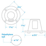 Seachoice Self-Bailing 2-7/8 In. Scupper Valve Kit, Clear