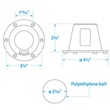 Seachoice Self-Bailing Scupper, Large, Clear, Fits 1.5-3 In. Openings