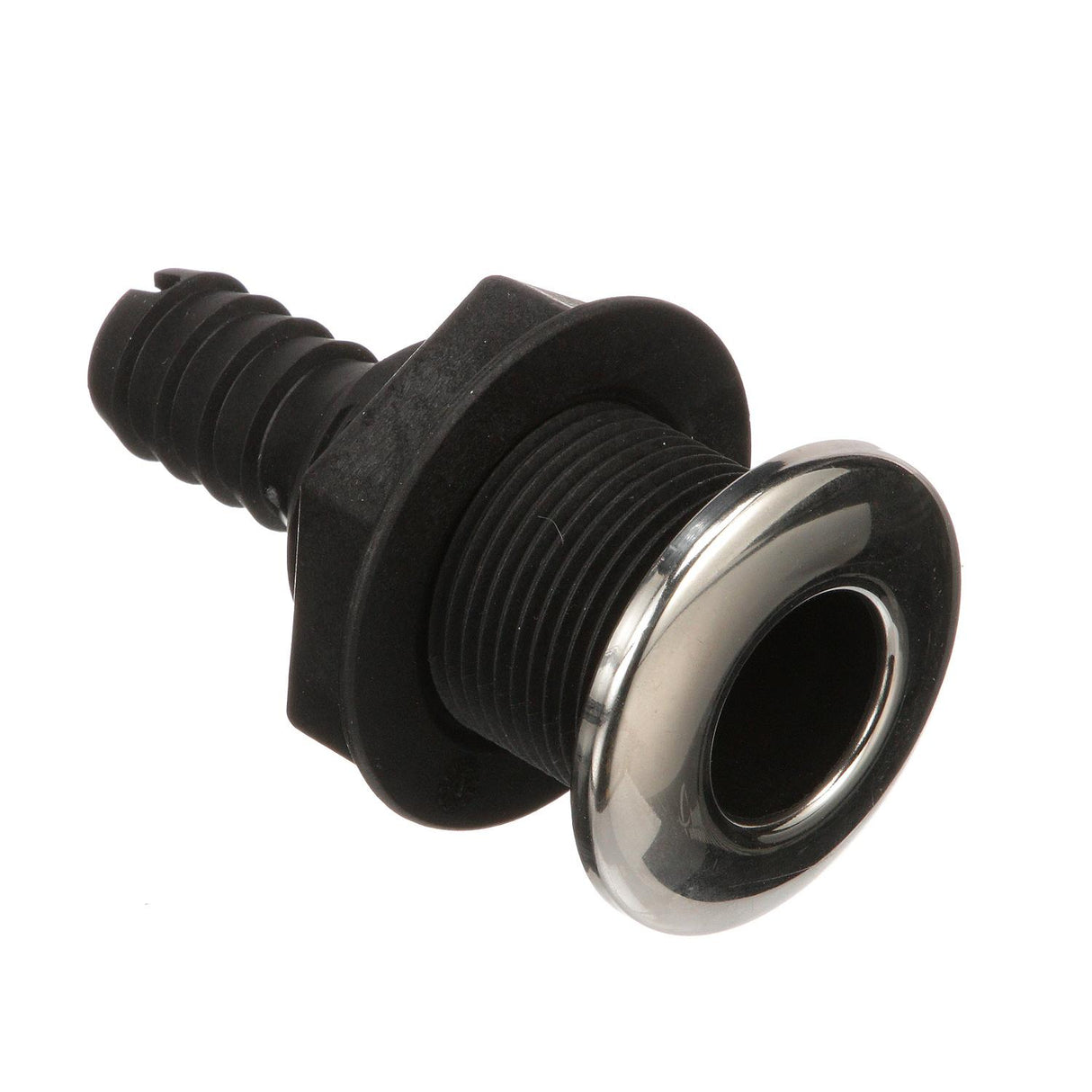 Seachoice Covered Thru-Hull Fitting w/ Stainless-Steel Flange, Fits 3/4 In. ID Hose