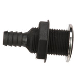 Seachoice Covered Thru-Hull Fitting w/ Stainless-Steel Flange, Fits 3/4 In. ID Hose