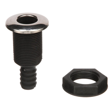 Seachoice Covered Thru-Hull Fitting w/ Stainless-Steel Flange, Fits 3/4 In. ID Hose