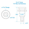 Seachoice Covered Thru-Hull Fitting w/ Stainless-Steel Flange, Fits 3/4 In. ID Hose