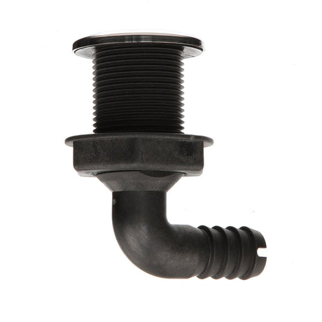 Seachoice 90-Degree Thru-Hull Connector, Fits 3/4 In. ID Hose, 1-3/8 In. Max Hull, White