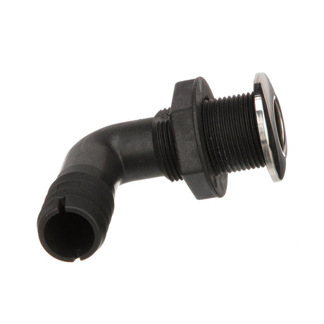 Seachoice 90-Degree Thru-Hull Connector, Fits 1-1/8 In. ID Hose, 1-3/8 In. Max Hull