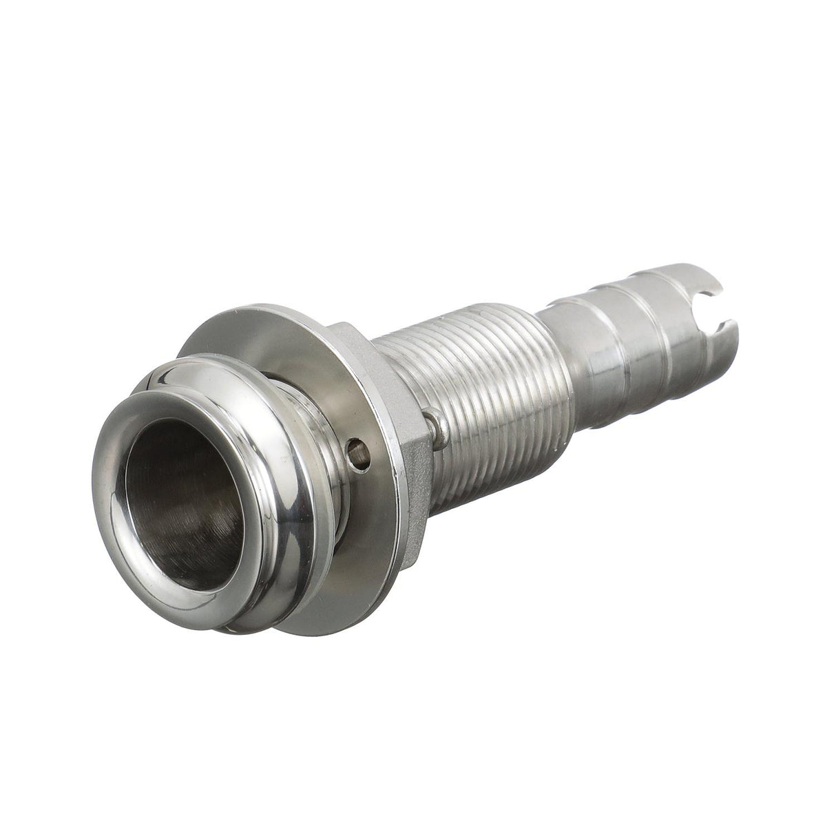 Seachoice Mega-Flow Dripless Thru Hull Fitting, 316 Stainless Steel, Fits 5/8 in. Hose, 1-1/2 in. Max. Hull