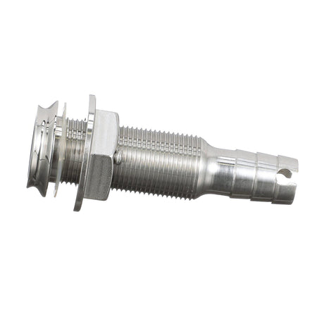 Seachoice Mega-Flow Dripless Thru Hull Fitting, 316 Stainless Steel, Fits 5/8 in. Hose, 1-1/2 in. Max. Hull