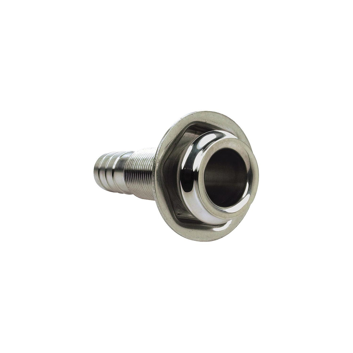 Seachoice Mega-Flow Dripless Thru Hull Fitting, 316 Stainless Steel, Fits 3/4 in. Hose, 1-1/2 in. Max. Hull