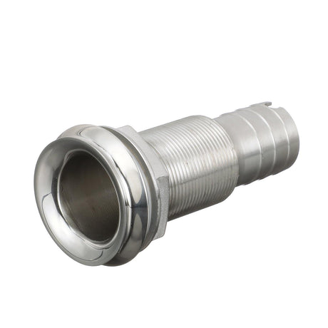 Seachoice Mega-Flow Dripless Thru Hull Fitting, 316 Stainless Steel, Fits 1 in. Hose, 1-1/2 in. Max. Hull