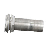 Seachoice Mega-Flow Dripless Thru Hull Fitting, 316 Stainless Steel, Fits 1-1/8 in. Hose, 1-1/2 in. Max. Hull