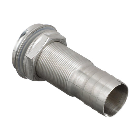 Seachoice Mega-Flow Dripless Thru Hull Fitting, 316 Stainless Steel, Fits 1-1/8 in. Hose, 1-1/2 in. Max. Hull