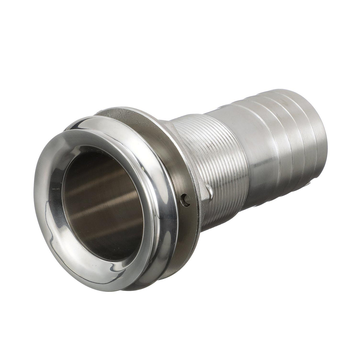 Seachoice Mega-Flow Dripless Thru Hull Fitting, 316 Stainless Steel, Fits 1-1/2 In. Hose, 1-1/2 In. Max. Hull