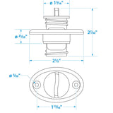 Seachoice Stainless Steel Marine Boat Garboard Drain & Plug, Polished Finish