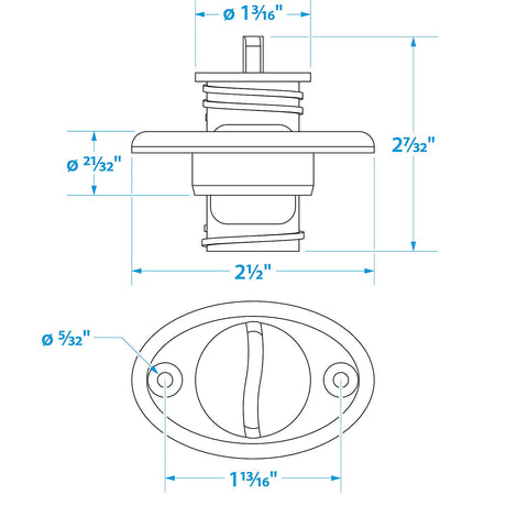 Seachoice Stainless Steel Marine Boat Garboard Drain & Plug, Polished Finish
