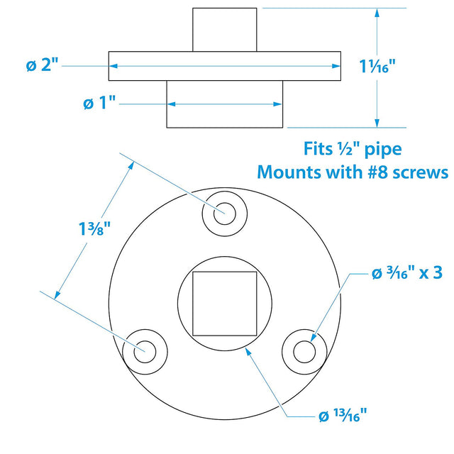 Seachoice Garboard Drain Plug, Stainless Steel, Fits 1/2 In. Pipe, Includes Flange and Plug