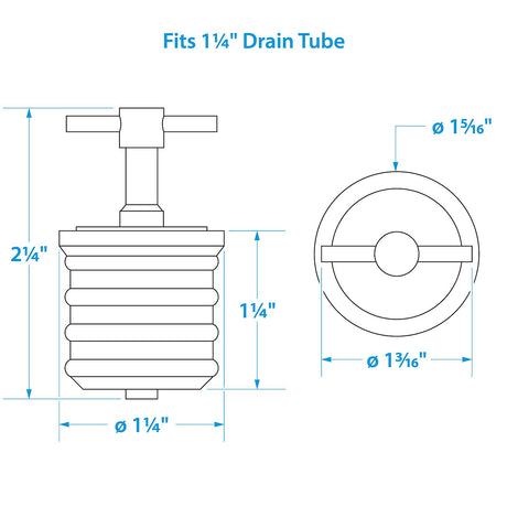 Seachoice Twist-Turn 1.25 In. Marine Boat Brass Drain Plug w/ Neoprene Seal