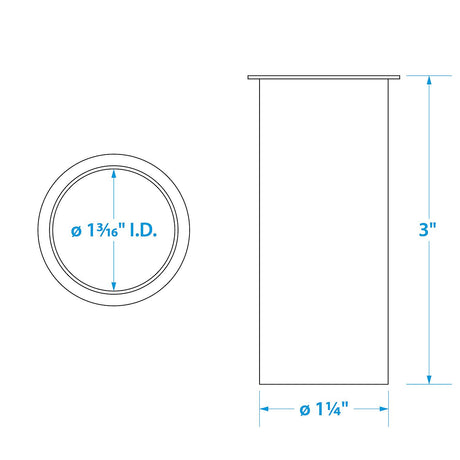 Seachoice 19091 3 in. Brass Drain Tube, 1.25 in. Diameter