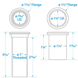 Seachoice 19131 Adjustable Splashwell Drain Tube, Fits 1-1/4 in. Opening, White Plastic