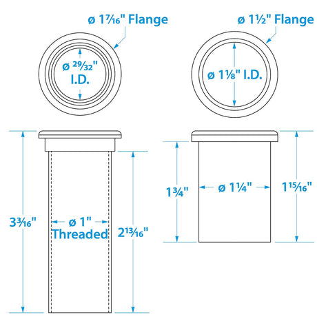 Seachoice 19131 Adjustable Splashwell Drain Tube, Fits 1-1/4 in. Opening, White Plastic