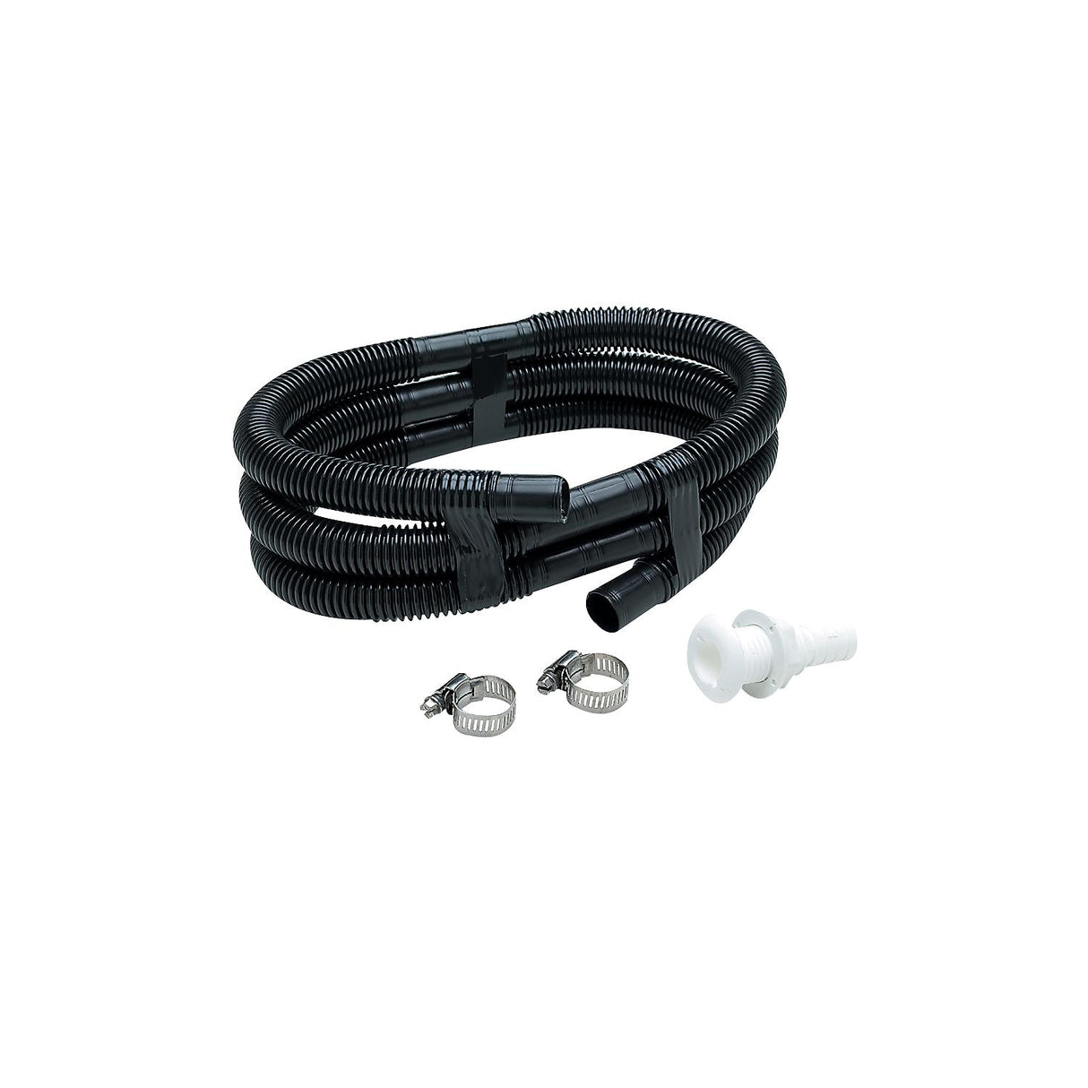 Seachoice Bilge Pump Installation Kit for 1-1/8 in. Outlets, w/ 6 Ft. Hose, 2 Hose Clamps, and Thru-Hull Fitting