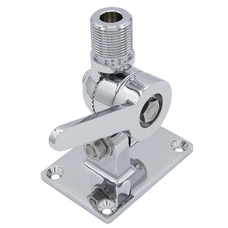 Seachoice 19521 Universal Antenna Ratchet-Mount Base, Chrome-Plated Brass