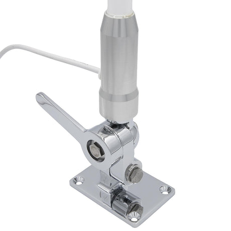 Seachoice 19521 Universal Antenna Ratchet-Mount Base, Chrome-Plated Brass