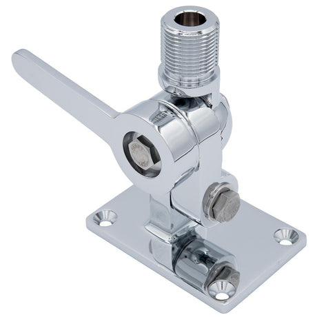 Seachoice 19521 Universal Antenna Ratchet-Mount Base, Chrome-Plated Brass