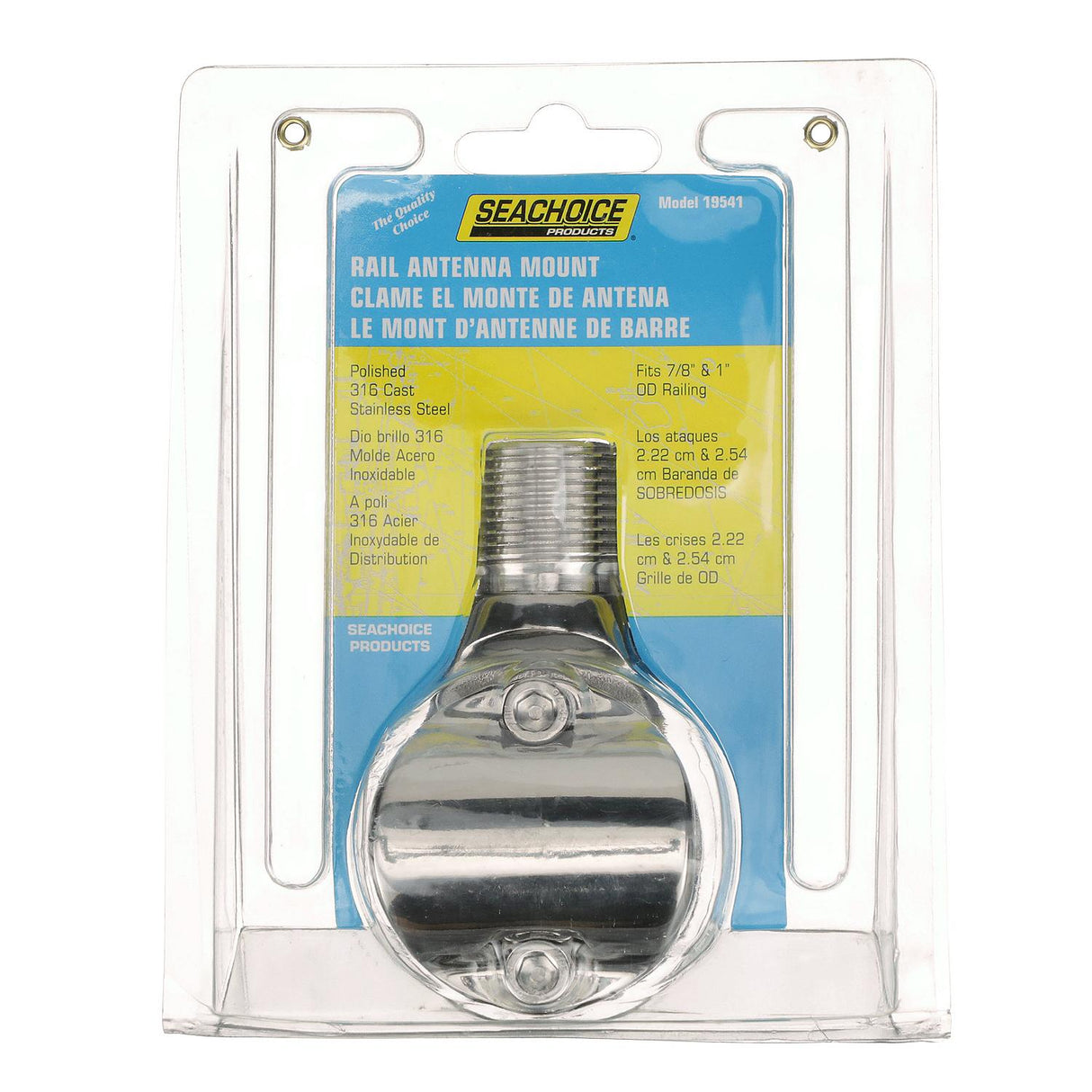Seachoice Antenna Rail Ratchet Mount With Heavy-Duty Handle, 316 Stainless Steel