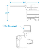 Seachoice Antenna Rail Ratchet Mount With Heavy-Duty Handle, 316 Stainless Steel