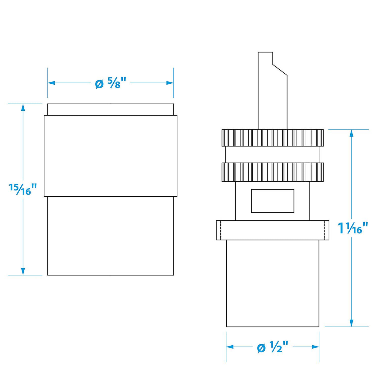 Seachoice PL259 Male Adapter, VHF Cable Antenna Connector