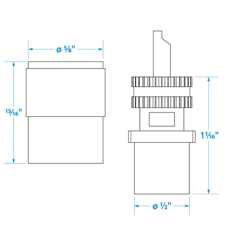 Seachoice PL259 Male Adapter, VHF Cable Antenna Connector