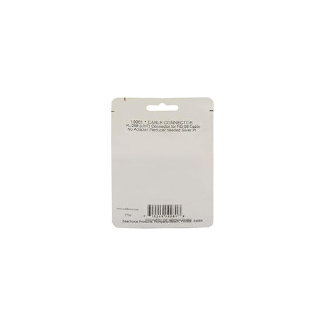 Seachoice PL258 Adapter, Silver, VHF Cable Antenna Connector