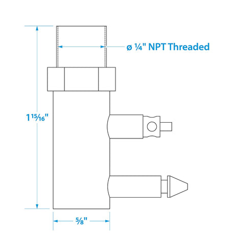Seachoice Fuel Connector Tank for Evinrude/Johnson, Male, 1/4 in. NPT