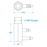 Seachoice Deluxe Fuel Connector for OMC (Evinrude/Johnson), Male, 1/4 in. NPT