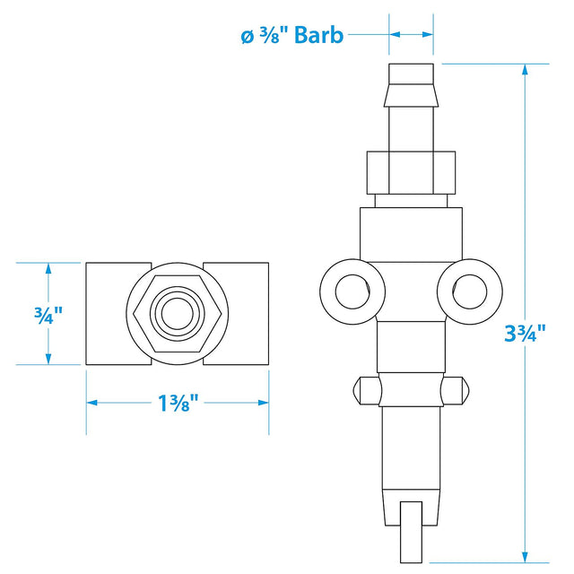 Seachoice Deluxe Fuel Connector for Mercury, Male, 3/8 in. Barb