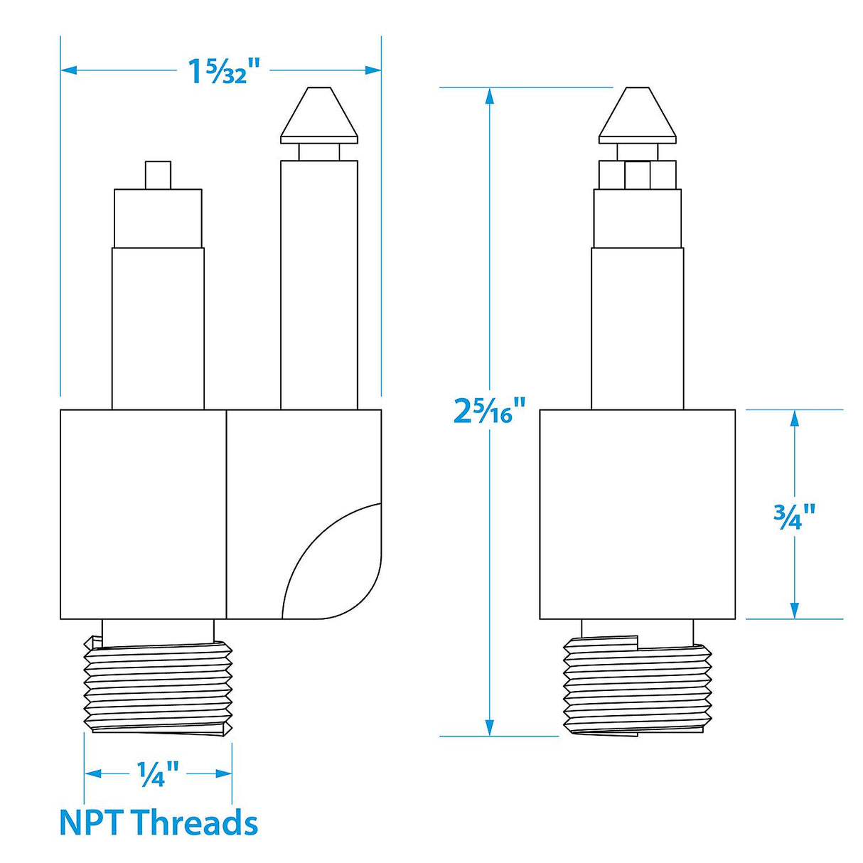 Seachoice Fuel Connector for Mercury (1998 and Newer), Male, 1/4 in. NPT