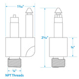 Seachoice Fuel Connector for Mercury (1998 and Newer), Male, 1/4 in. NPT