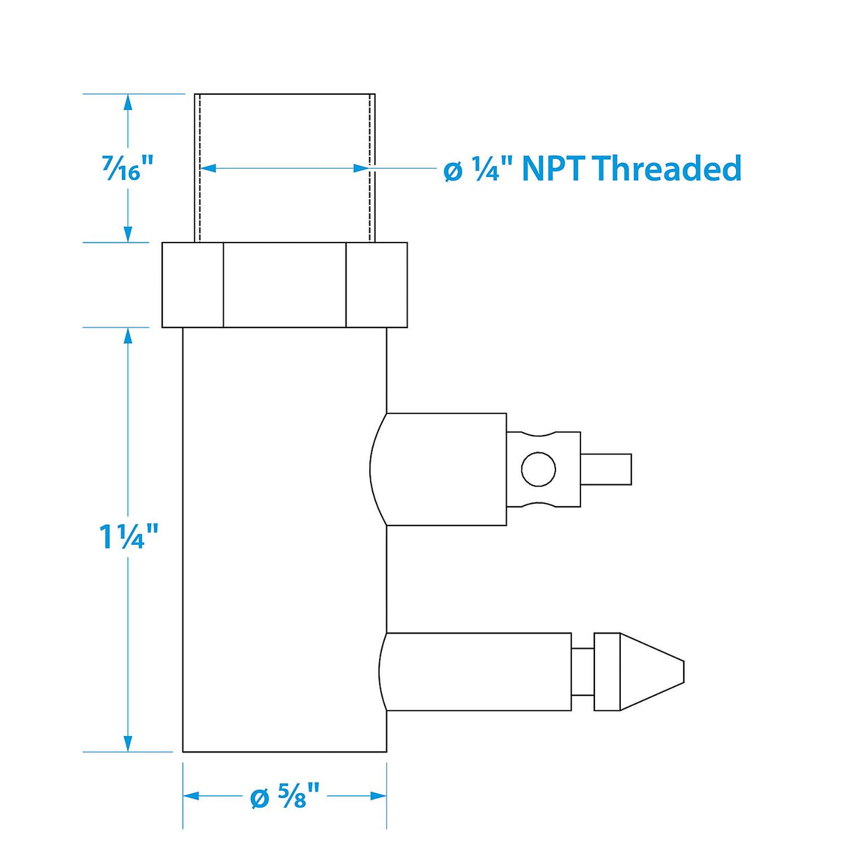 Seachoice Fuel Connector Tank Fitting for Yamaha/ Mercury, Male, 1/4 In. NPT