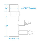 Seachoice Fuel Connector Tank Fitting for Yamaha/ Mercury, Male, 1/4 In. NPT