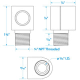 Seachoice Fuel Tank Elbow 1/4 In. NPT Male X 1/4 In. NPT Female, Brass