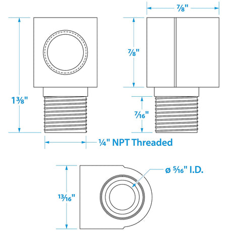 Seachoice Fuel Tank Elbow 1/4 In. NPT Male X 1/4 In. NPT Female, Brass