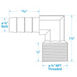 Seachoice 90-Degree Fuel Elbow, 3/8 In. With 3/8 In. Thread