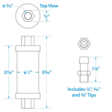 Seachoice in-Line Fuel Filter, Clear Body, Universal Fit